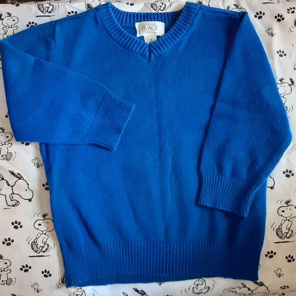 The Children's Place Bright Blue Long Sleeve Pullover Sweatshirt Sweater Size 18 - Picture 1 of 2